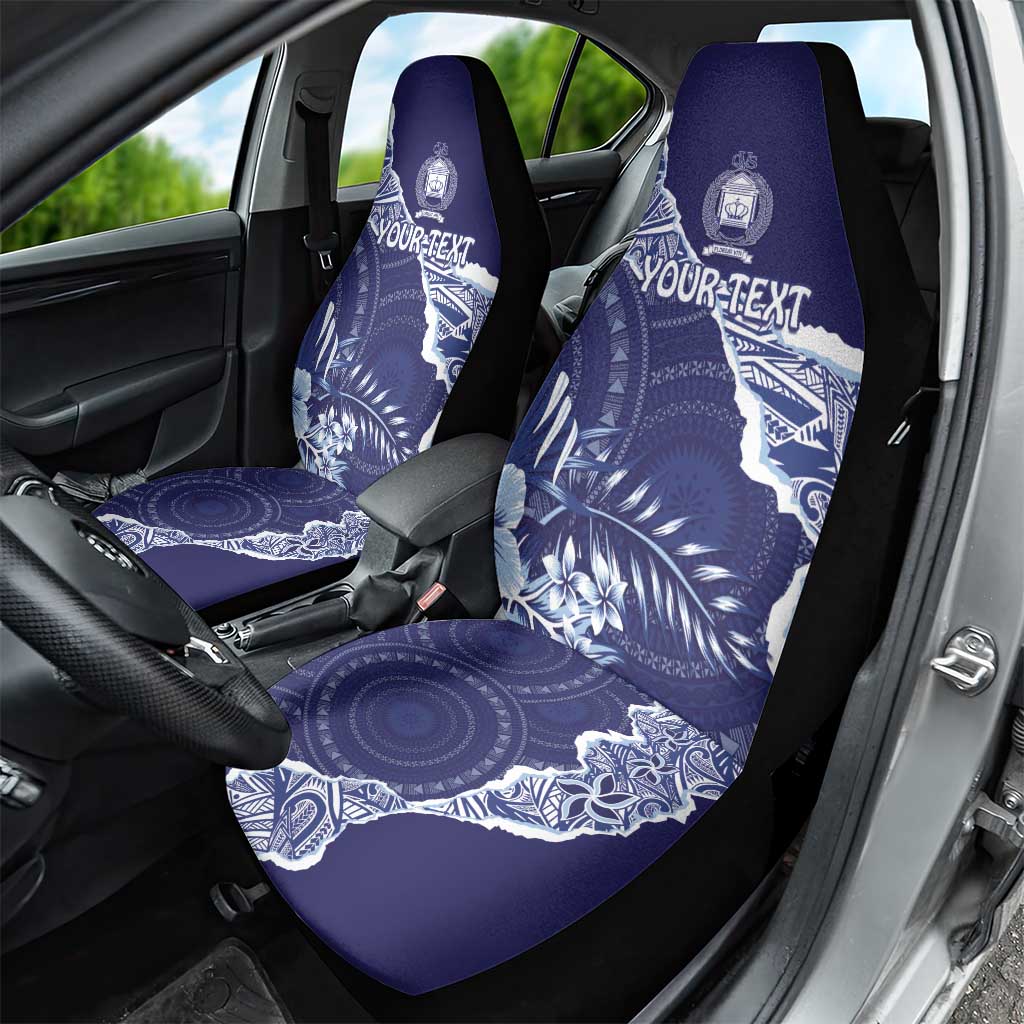 Fiji Queen Victoria School Personalised Car Seat Cover Masi Tapa Torn Style