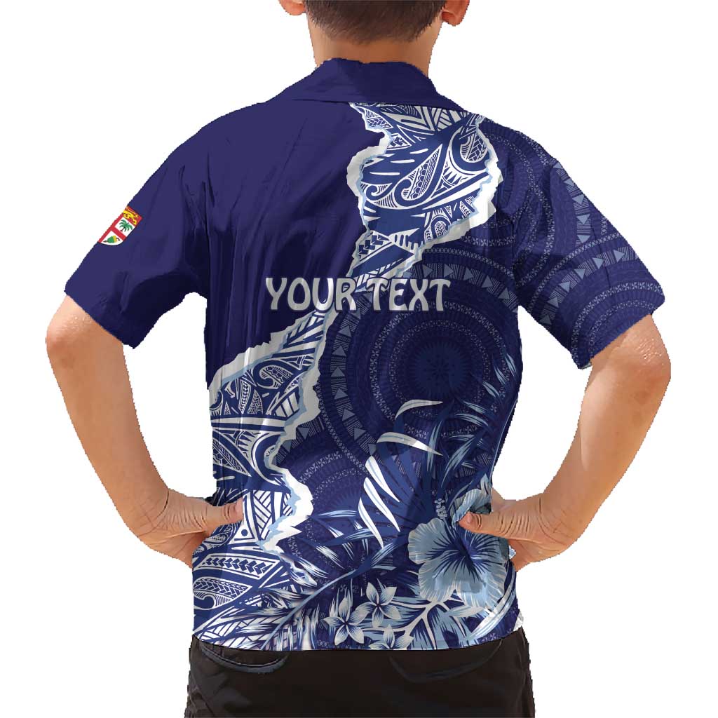Fiji Queen Victoria School Personalised Kid Hawaiian Shirt Masi Tapa Torn Style