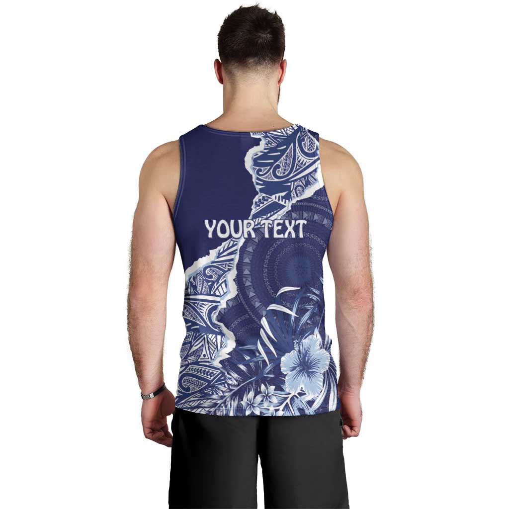 Fiji Queen Victoria School Personalised Men Tank Top Masi Tapa Torn Style LT7 - Polynesian Pride