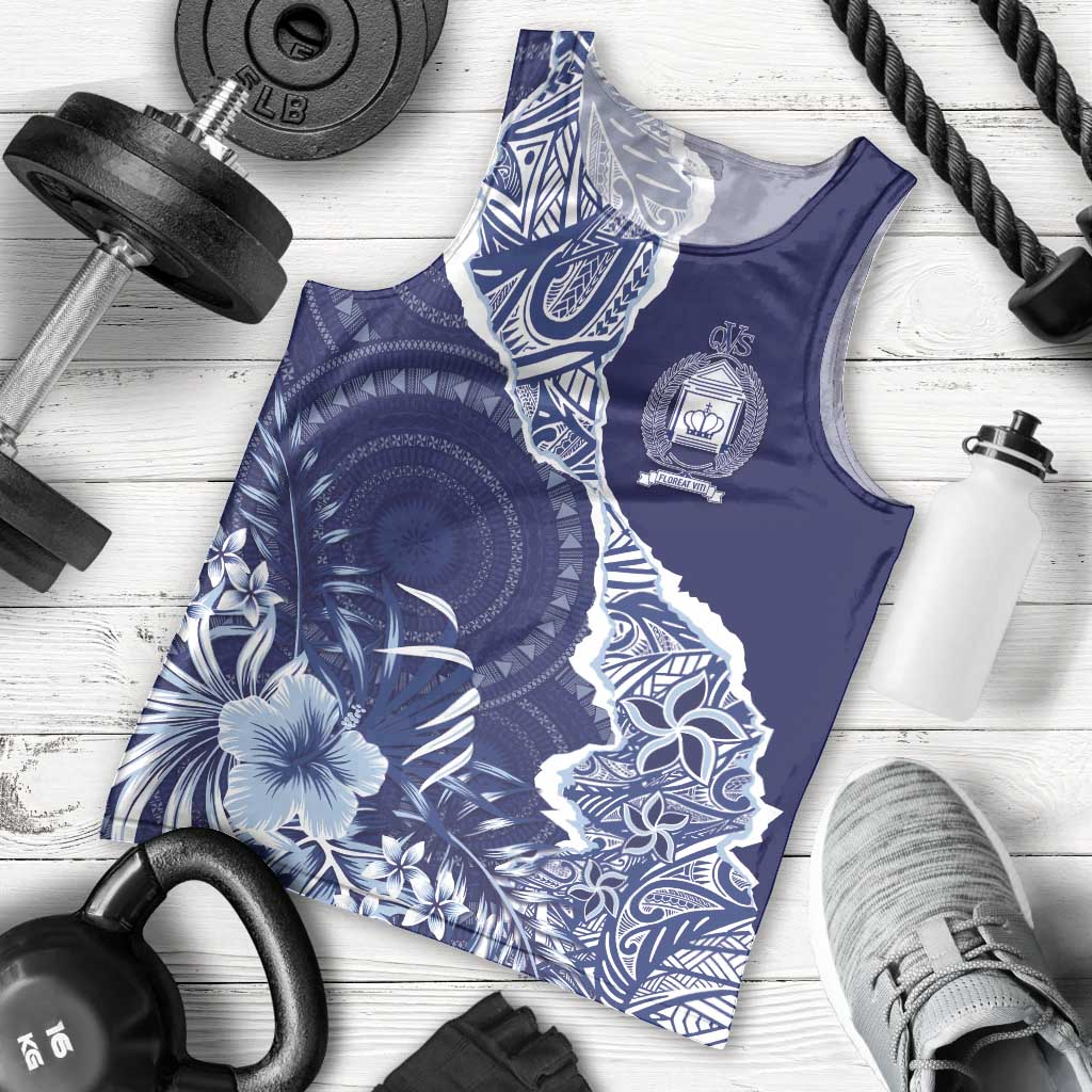 Fiji Queen Victoria School Personalised Men Tank Top Masi Tapa Torn Style LT7 - Polynesian Pride