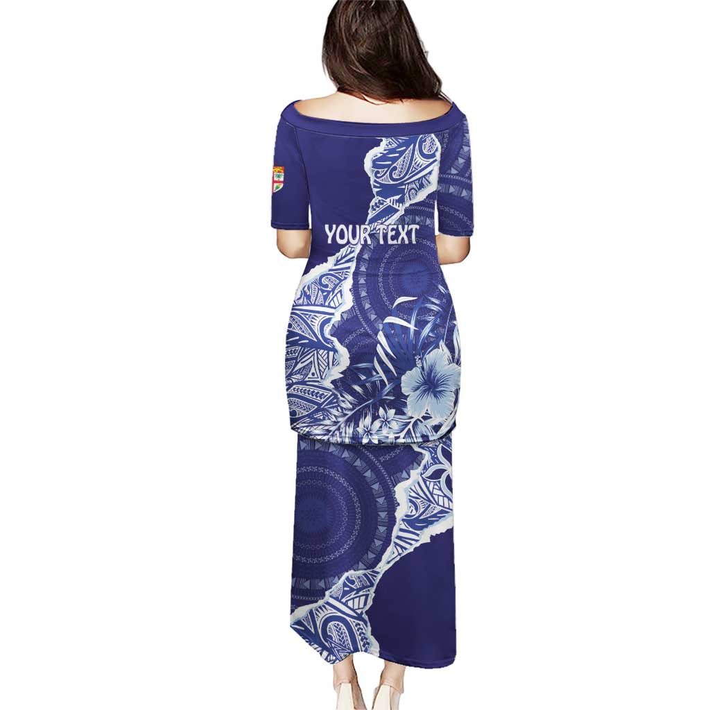 Fiji Queen Victoria School Personalised Puletasi Masi Tapa Torn Style LT7 - Polynesian Pride