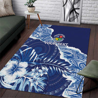 Fiji Lelean Memorial School Personalised Area Rug Korodredre Davuilevu Masi Mix Style LT7 Blue - Polynesian Pride