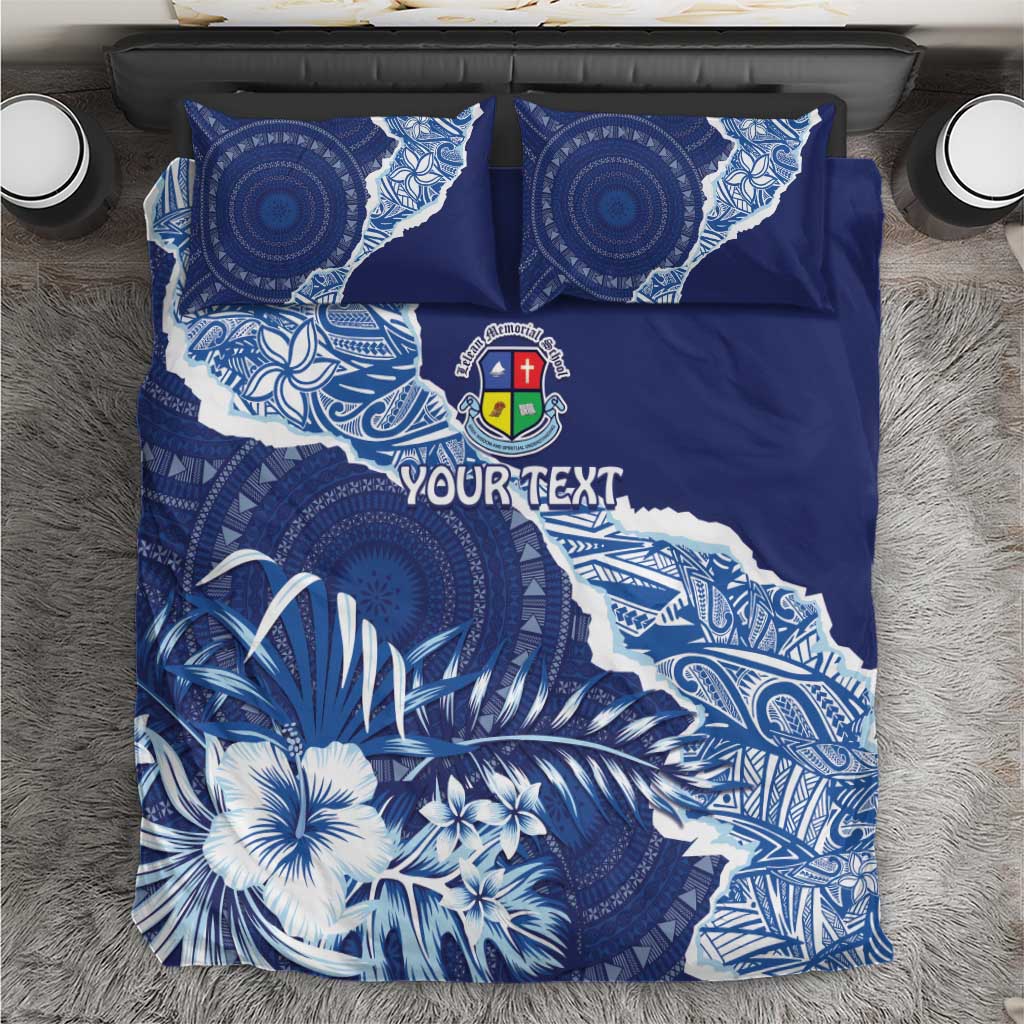 Fiji Lelean Memorial School Personalised Bedding Set Korodredre Davuilevu Masi Mix Style LT7 Blue - Polynesian Pride