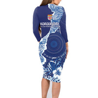 Fiji Lelean Memorial School Personalised Family Matching Long Sleeve Bodycon Dress and Hawaiian Shirt Korodredre Davuilevu Masi Mix Style