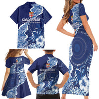 Fiji Lelean Memorial School Personalised Family Matching Short Sleeve Bodycon Dress and Hawaiian Shirt Korodredre Davuilevu Masi Mix Style