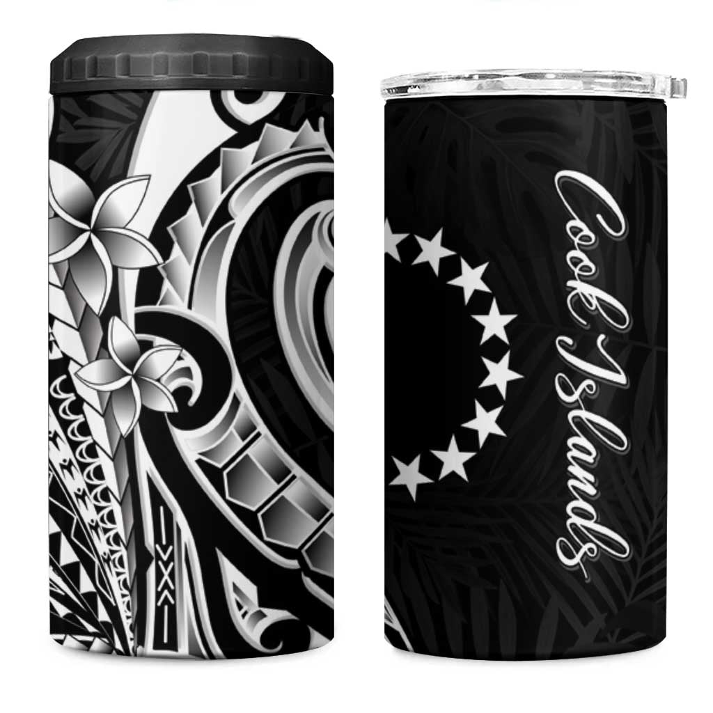 Kia Orana Cook Islands 4 in 1 Can Cooler Tumbler Kerekere Plumeria Tropical Waves - Polynesian Pride