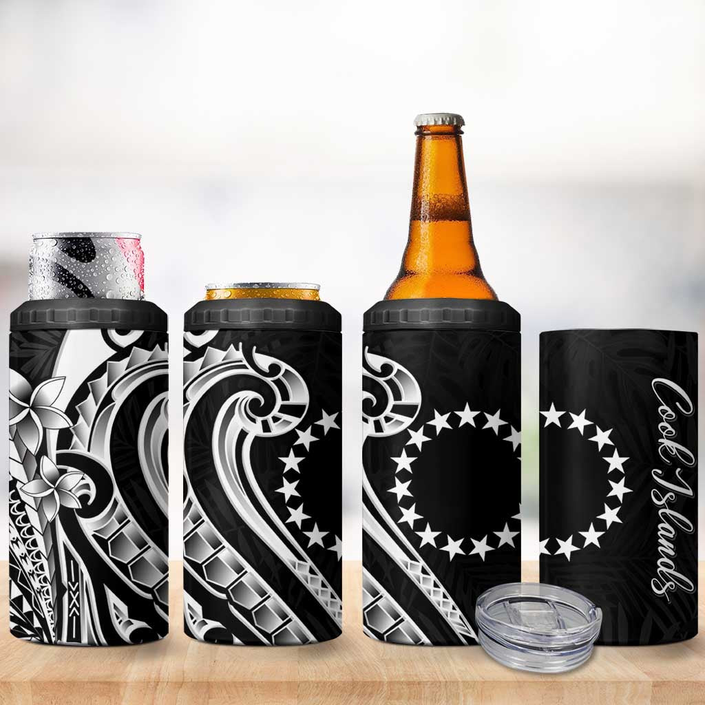 Kia Orana Cook Islands 4 in 1 Can Cooler Tumbler Kerekere Plumeria Tropical Waves - Polynesian Pride