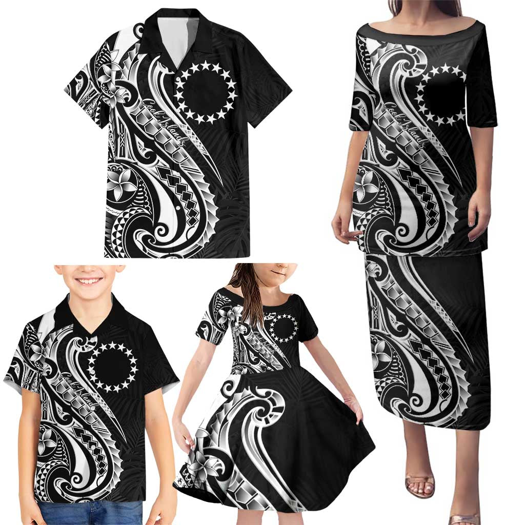 Kia Orana Cook Islands Family Matching Puletasi and Hawaiian Shirt Kerekere Plumeria Tropical Waves LT7 - Polynesian Pride