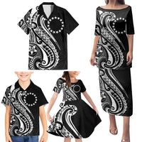 Kia Orana Cook Islands Family Matching Puletasi and Hawaiian Shirt Kerekere Plumeria Tropical Waves LT7 - Polynesian Pride