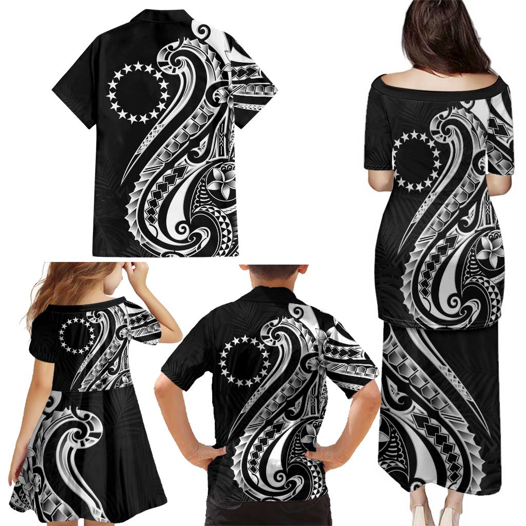 Kia Orana Cook Islands Family Matching Puletasi and Hawaiian Shirt Kerekere Plumeria Tropical Waves LT7 - Polynesian Pride