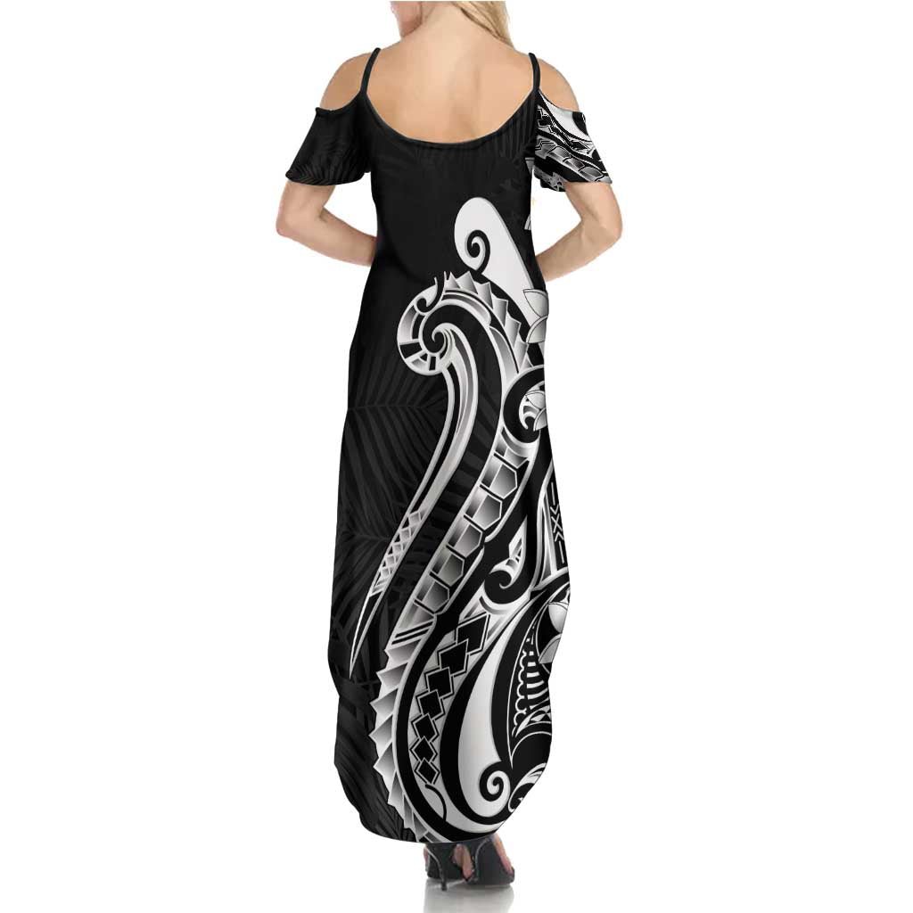 Kia Orana Cook Islands Family Matching Summer Maxi Dress and Hawaiian Shirt Kerekere Plumeria Tropical Waves - Polynesian Pride