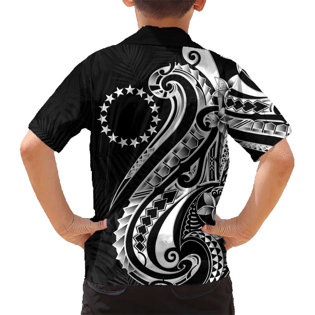 Kia Orana Cook Islands Kid Hawaiian Shirt Kerekere Plumeria Tropical Waves - Polynesian Pride