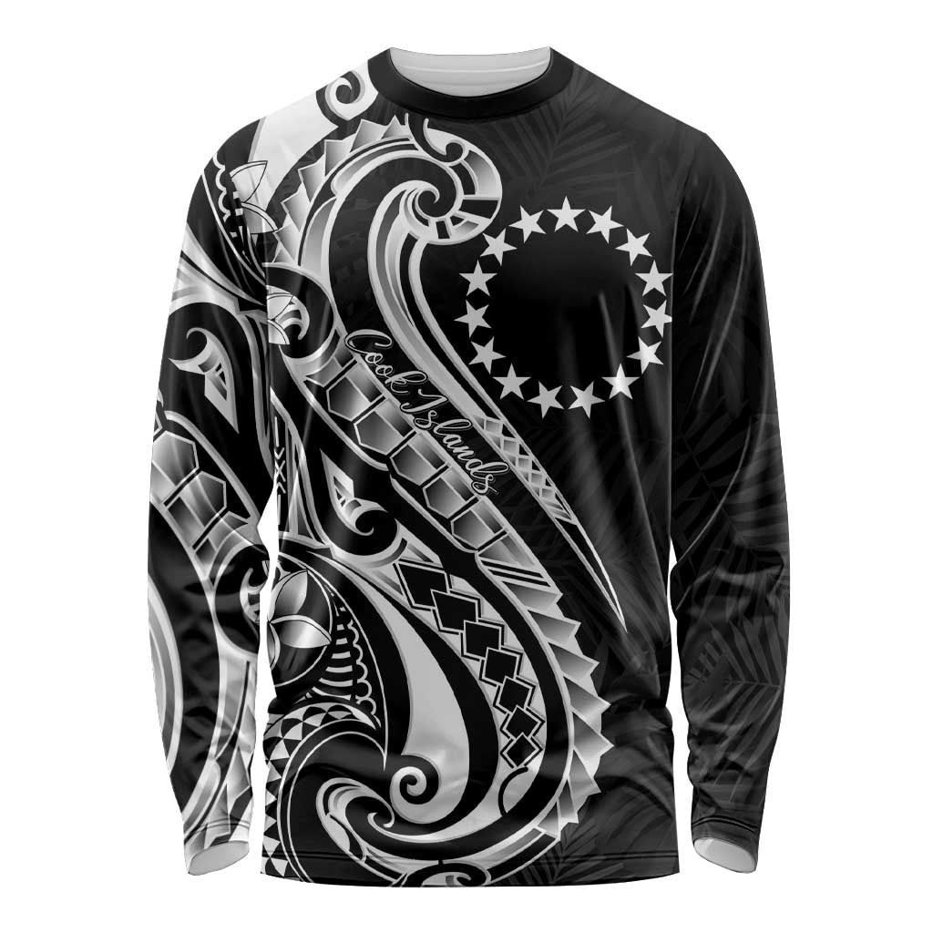 Kia Orana Cook Islands Long Sleeve Shirt Kerekere Plumeria Tropical Waves - Polynesian Pride