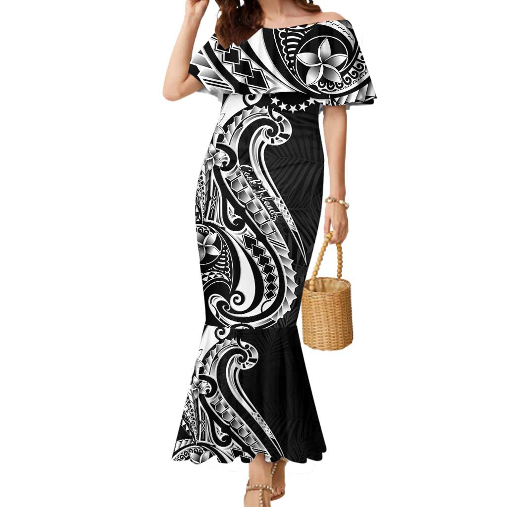 Kia Orana Cook Islands Mermaid Dress Kerekere Plumeria Tropical Waves - Polynesian Pride