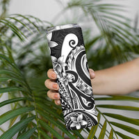 Kia Orana Cook Islands Skinny Tumbler Kerekere Plumeria Tropical Waves - Polynesian Pride