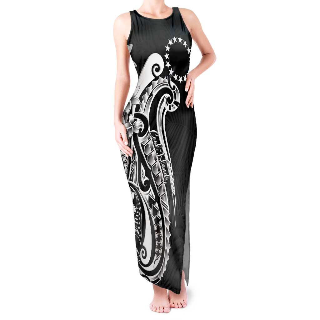 Kia Orana Cook Islands Tank Maxi Dress Kerekere Plumeria Tropical Waves - Polynesian Pride