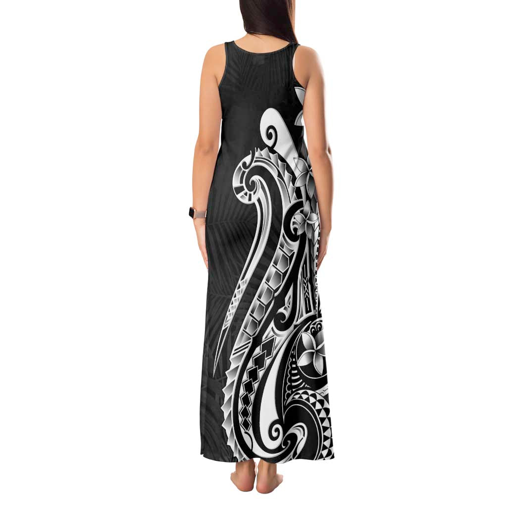 Kia Orana Cook Islands Tank Maxi Dress Kerekere Plumeria Tropical Waves - Polynesian Pride