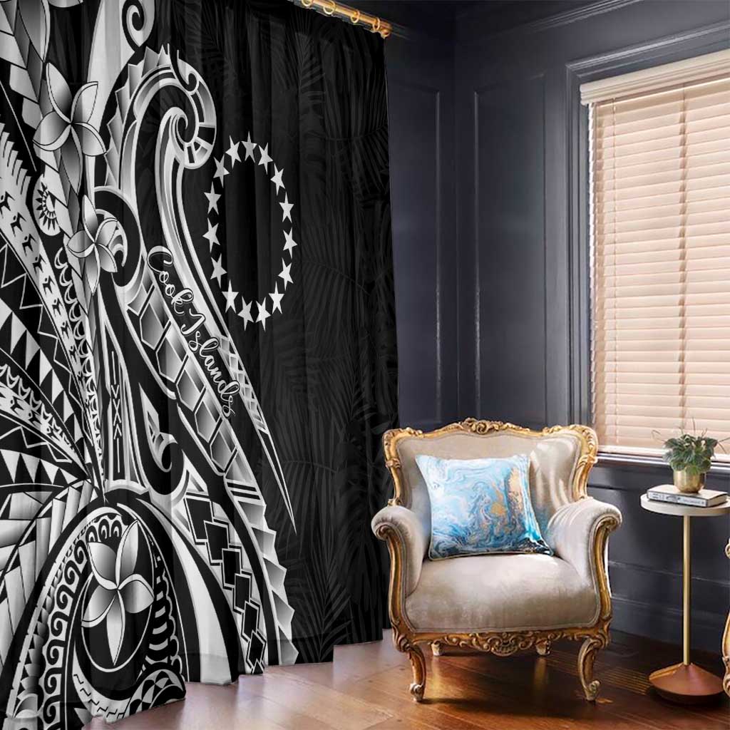 Kia Orana Cook Islands Window Curtain Kerekere Plumeria Tropical Waves - Polynesian Pride