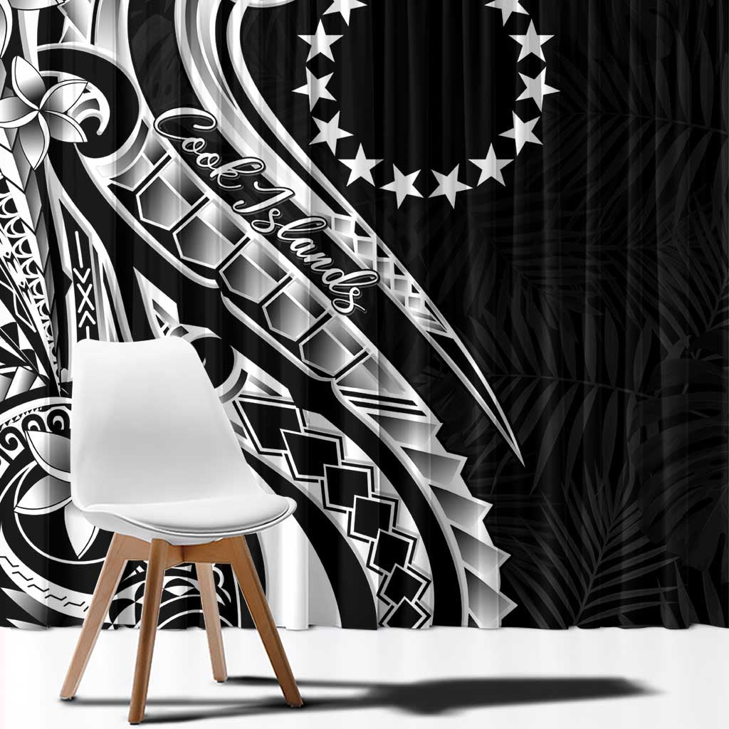 Kia Orana Cook Islands Window Curtain Kerekere Plumeria Tropical Waves - Polynesian Pride