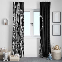 Kia Orana Cook Islands Window Curtain Kerekere Plumeria Tropical Waves - Polynesian Pride