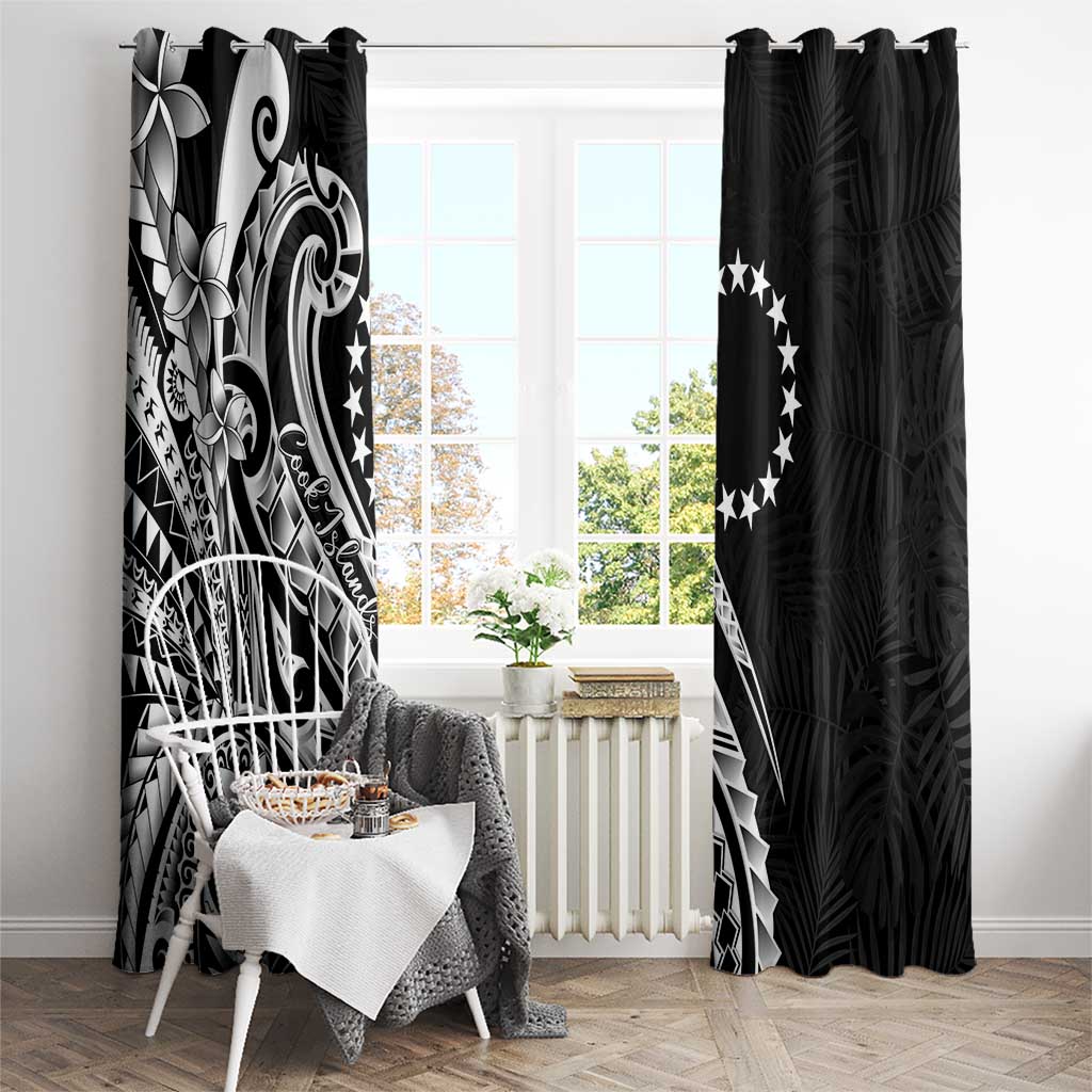 Kia Orana Cook Islands Window Curtain Kerekere Plumeria Tropical Waves - Polynesian Pride