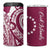 Kia Orana Cook Islands 4 in 1 Can Cooler Tumbler Maroon Plumeria Tropical Waves - Polynesian Pride