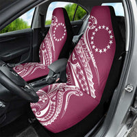 Kia Orana Cook Islands Car Seat Cover Maroon Plumeria Tropical Waves - Polynesian Pride