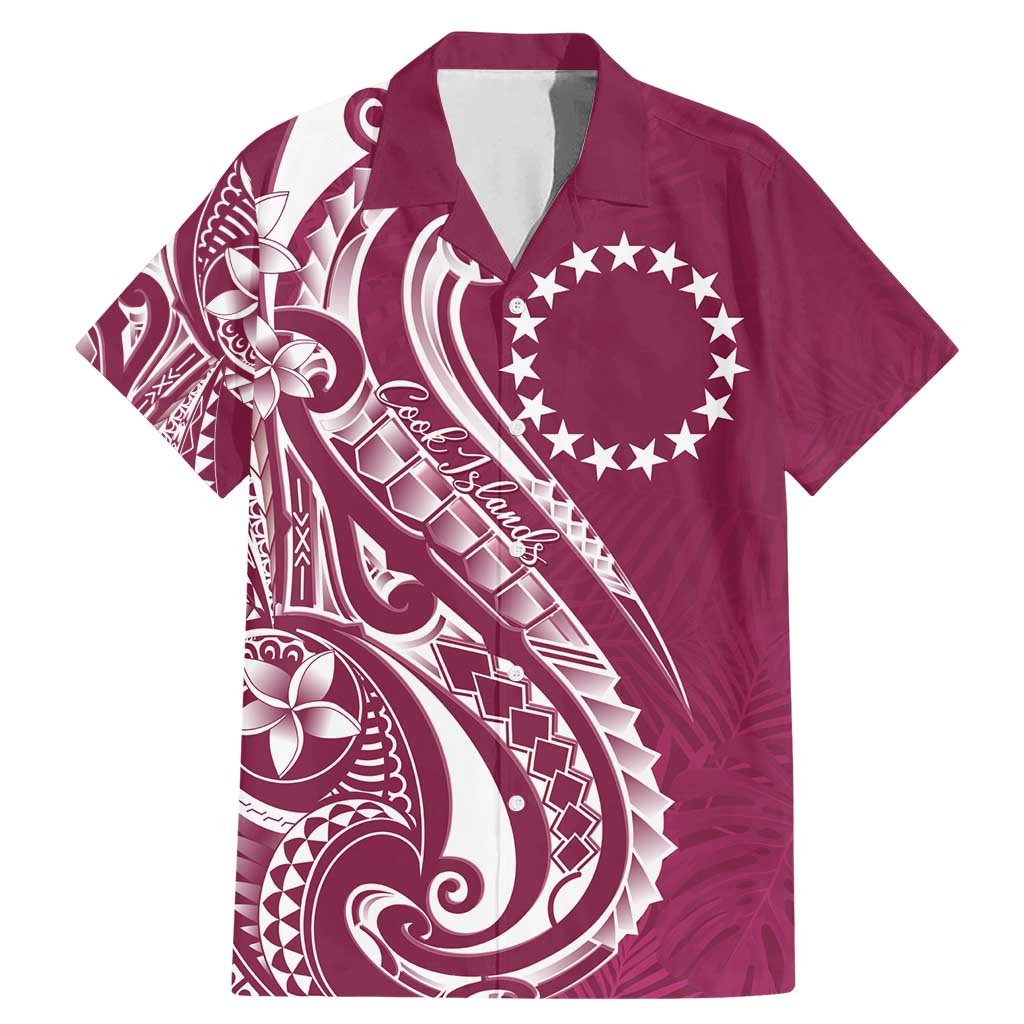 Kia Orana Cook Islands Family Matching Mermaid Dress and Hawaiian Shirt Maroon Plumeria Tropical Waves - Polynesian Pride