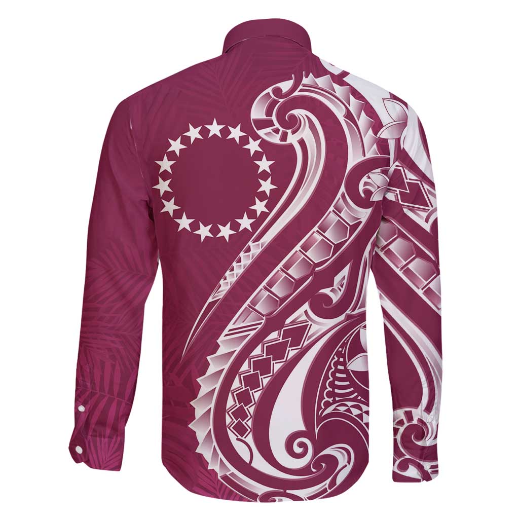 Kia Orana Cook Islands Family Matching Puletasi and Hawaiian Shirt Maroon Plumeria Tropical Waves - Polynesian Pride