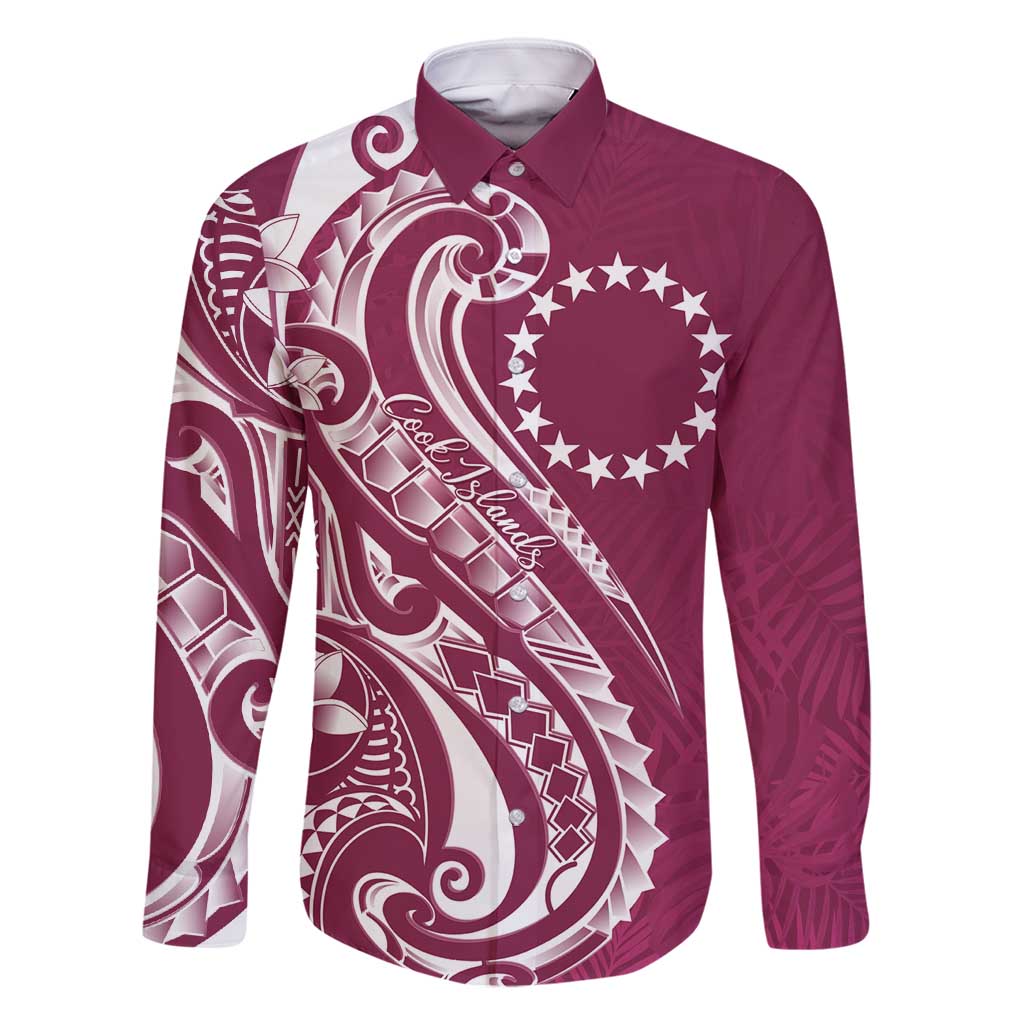 Kia Orana Cook Islands Family Matching Summer Maxi Dress and Hawaiian Shirt Maroon Plumeria Tropical Waves - Polynesian Pride