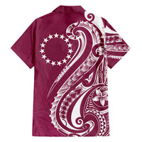 Kia Orana Cook Islands Hawaiian Shirt Maroon Plumeria Tropical Waves - Polynesian Pride