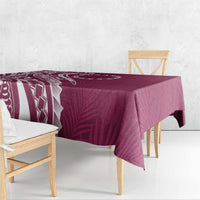Kia Orana Cook Islands Tablecloth Maroon Plumeria Tropical Waves - Polynesian Pride