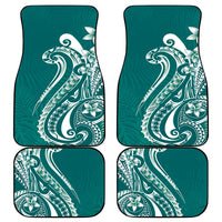 Kia Orana Cook Islands Car Mats Teal Plumeria Tropical Waves - Polynesian Pride