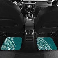Kia Orana Cook Islands Car Mats Teal Plumeria Tropical Waves - Polynesian Pride