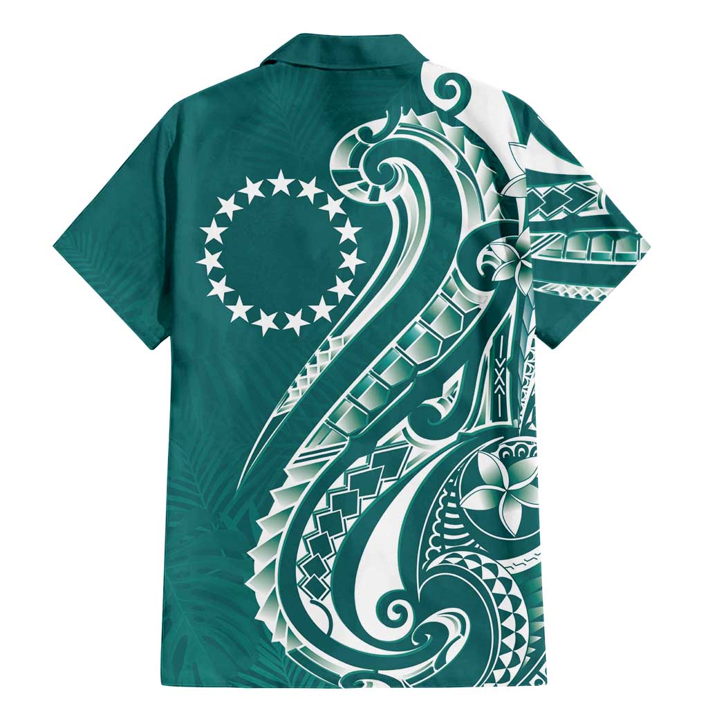 Kia Orana Cook Islands Family Matching Mermaid Dress and Hawaiian Shirt Teal Plumeria Tropical Waves - Polynesian Pride