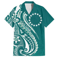 Kia Orana Cook Islands Family Matching Puletasi and Hawaiian Shirt Teal Plumeria Tropical Waves - Polynesian Pride