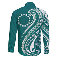 Kia Orana Cook Islands Family Matching Puletasi and Hawaiian Shirt Teal Plumeria Tropical Waves - Polynesian Pride