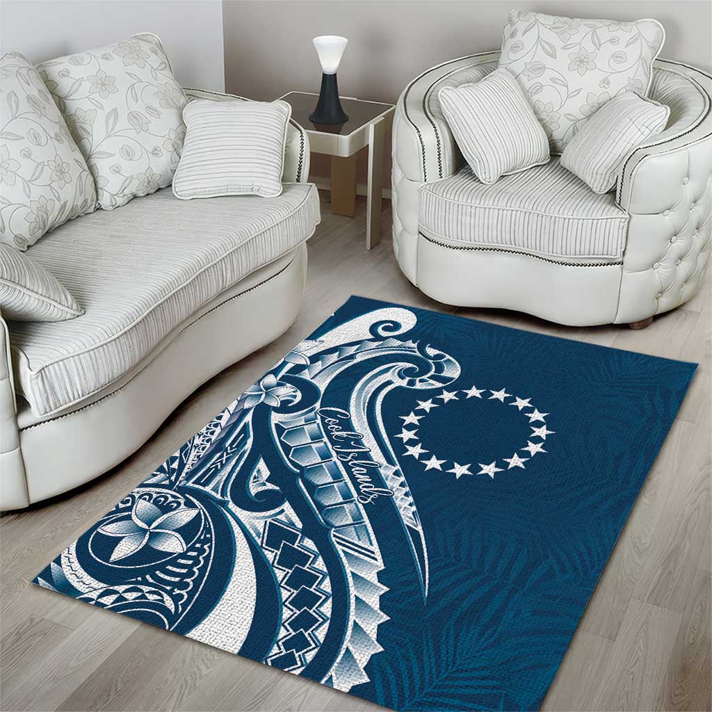 Kia Orana Cook Islands Area Rug Auika Plumeria Tropical Waves - Polynesian Pride