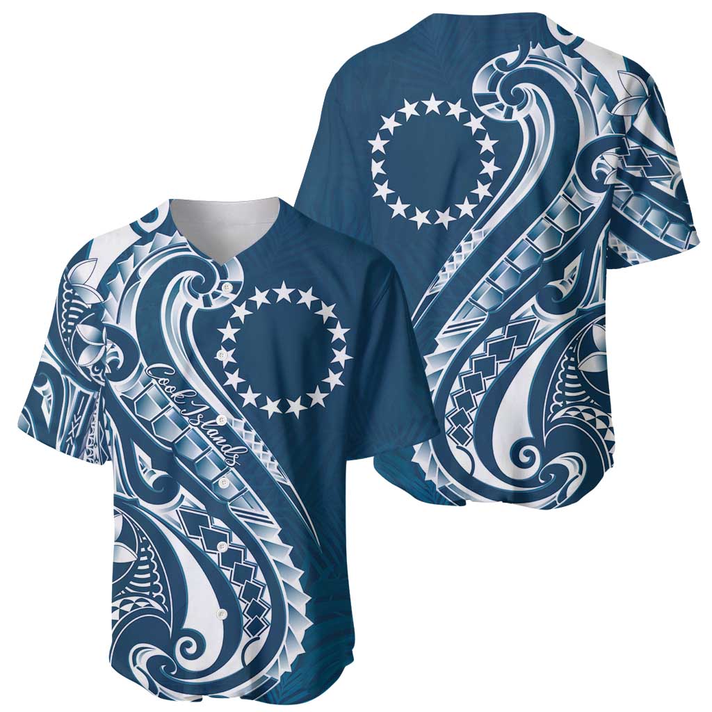 Kia Orana Cook Islands Baseball Jersey Auika Plumeria Tropical Waves - Polynesian Pride