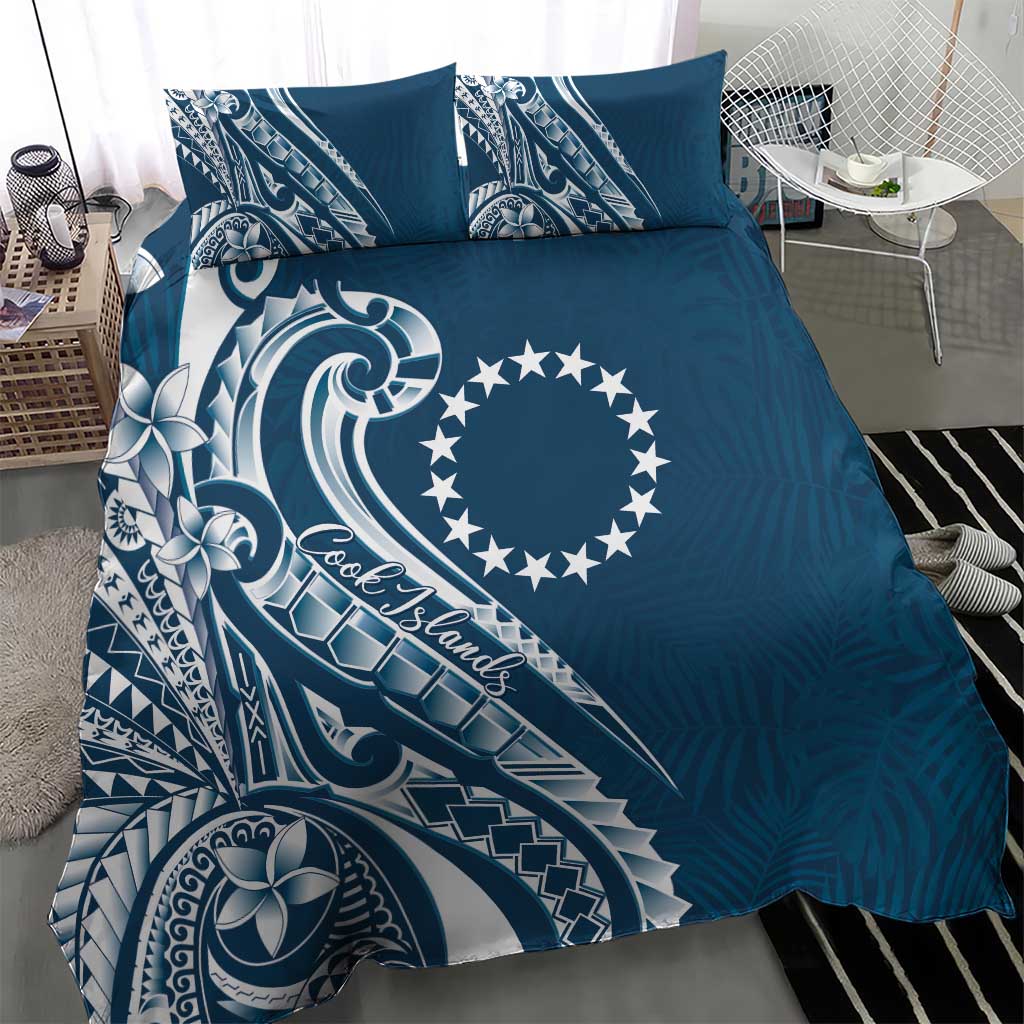 Kia Orana Cook Islands Bedding Set Auika Plumeria Tropical Waves - Polynesian Pride