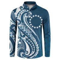 Kia Orana Cook Islands Button Sweatshirt Auika Plumeria Tropical Waves - Polynesian Pride