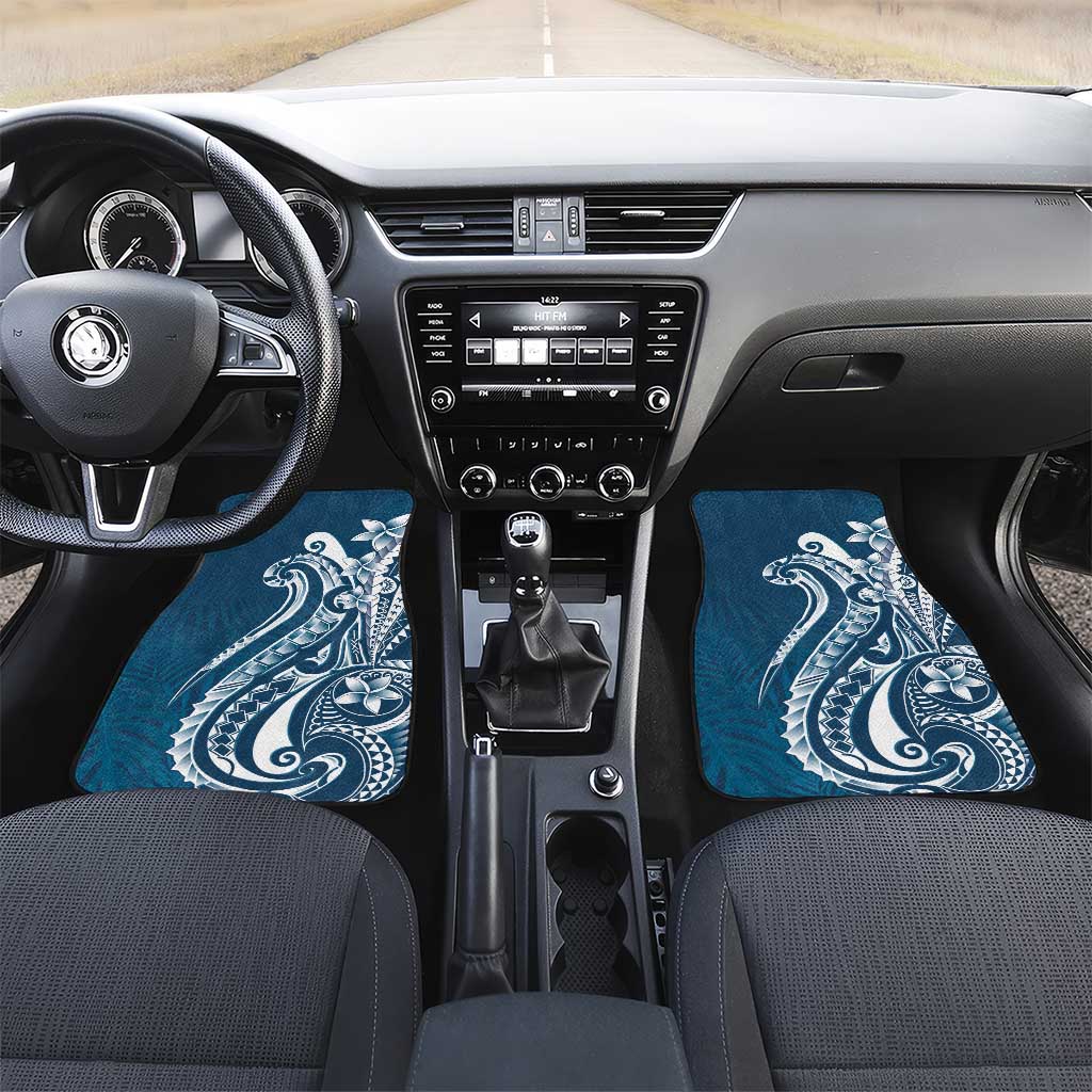 Kia Orana Cook Islands Car Mats Auika Plumeria Tropical Waves - Polynesian Pride