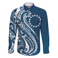 Kia Orana Cook Islands Family Matching Off Shoulder Short Dress and Hawaiian Shirt Auika Plumeria Tropical Waves - Polynesian Pride