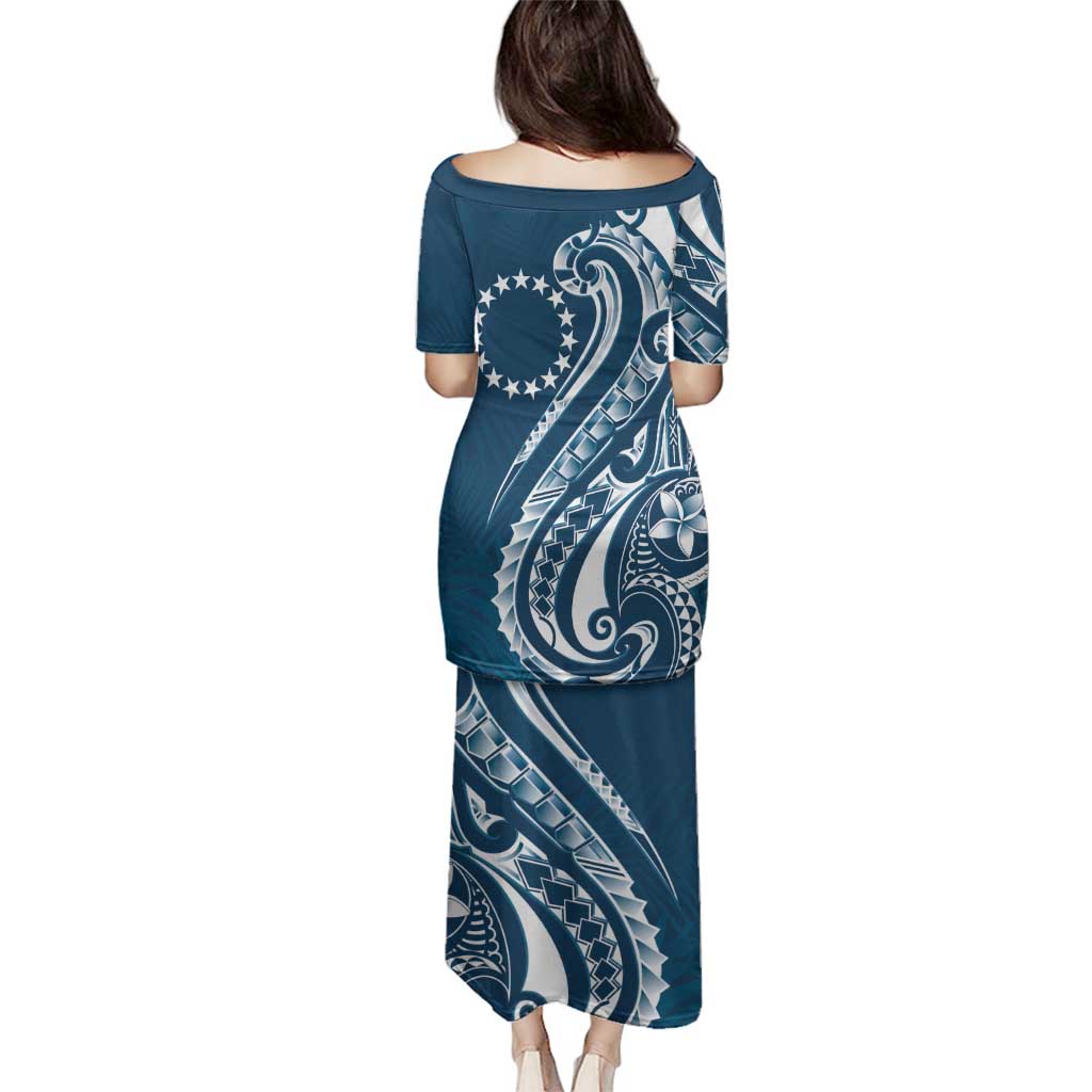 Kia Orana Cook Islands Family Matching Puletasi and Hawaiian Shirt Auika Plumeria Tropical Waves - Polynesian Pride