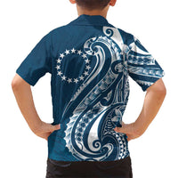 Kia Orana Cook Islands Kid Hawaiian Shirt Auika Plumeria Tropical Waves - Polynesian Pride