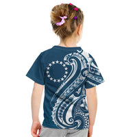 Kia Orana Cook Islands Kid T Shirt Auika Plumeria Tropical Waves - Polynesian Pride