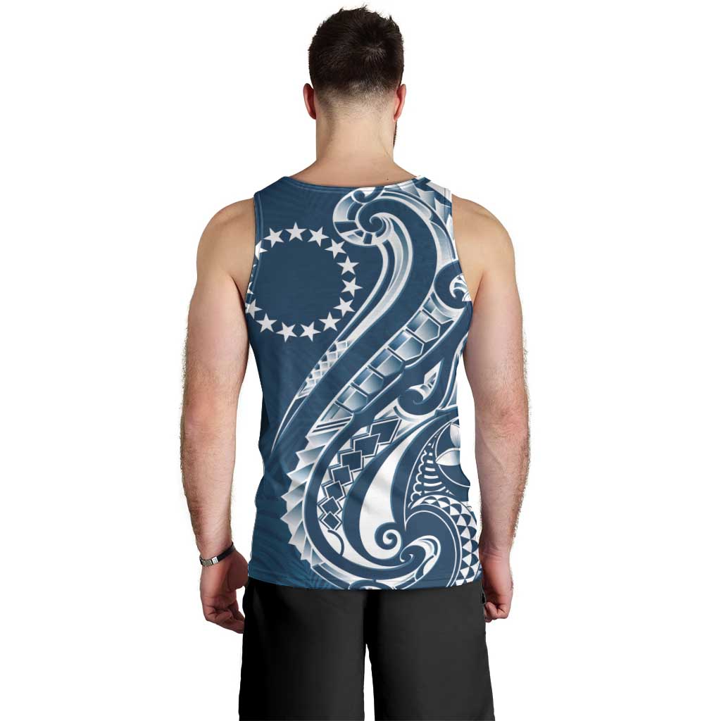 Kia Orana Cook Islands Men Tank Top Auika Plumeria Tropical Waves - Polynesian Pride