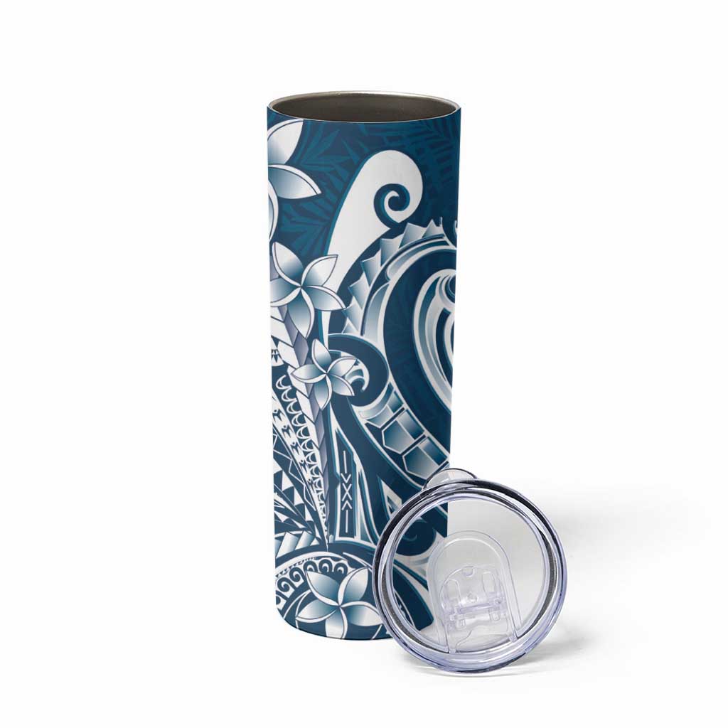 Kia Orana Cook Islands Skinny Tumbler Auika Plumeria Tropical Waves - Polynesian Pride