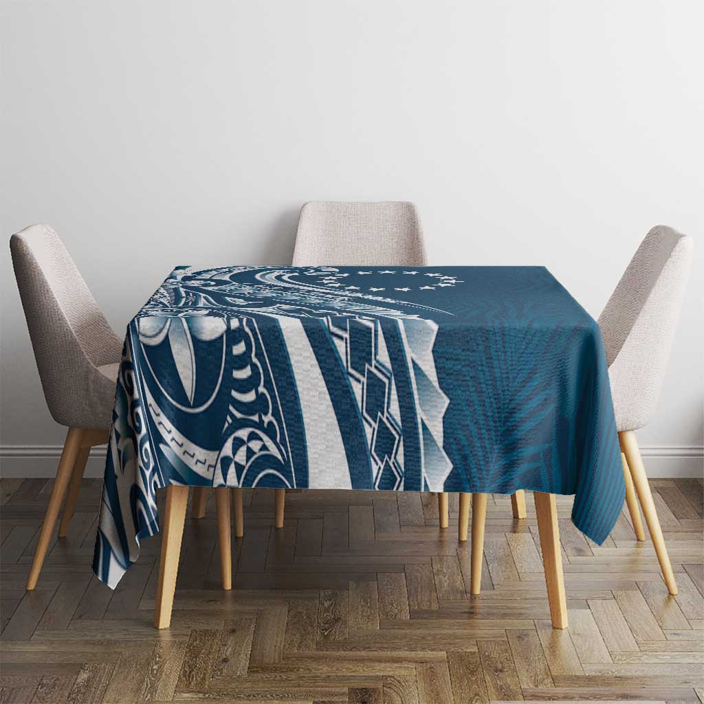 Kia Orana Cook Islands Tablecloth Auika Plumeria Tropical Waves - Polynesian Pride