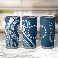 Kia Orana Cook Islands Tumbler Cup Auika Plumeria Tropical Waves - Polynesian Pride